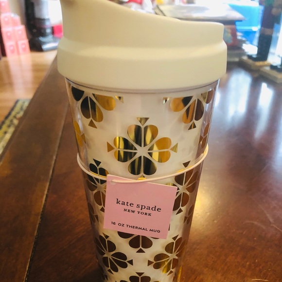 Kate Spade New York 16 Ounce Holiday Thermal Travel Mug Santa Suit